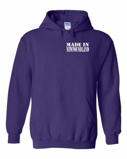 Made In Newfoundland ( White Lettering) Left Chest and Back Pullover