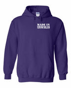 Made In NFLD ( White Lettering) Left Chest Pullover Hoodie - Unisex