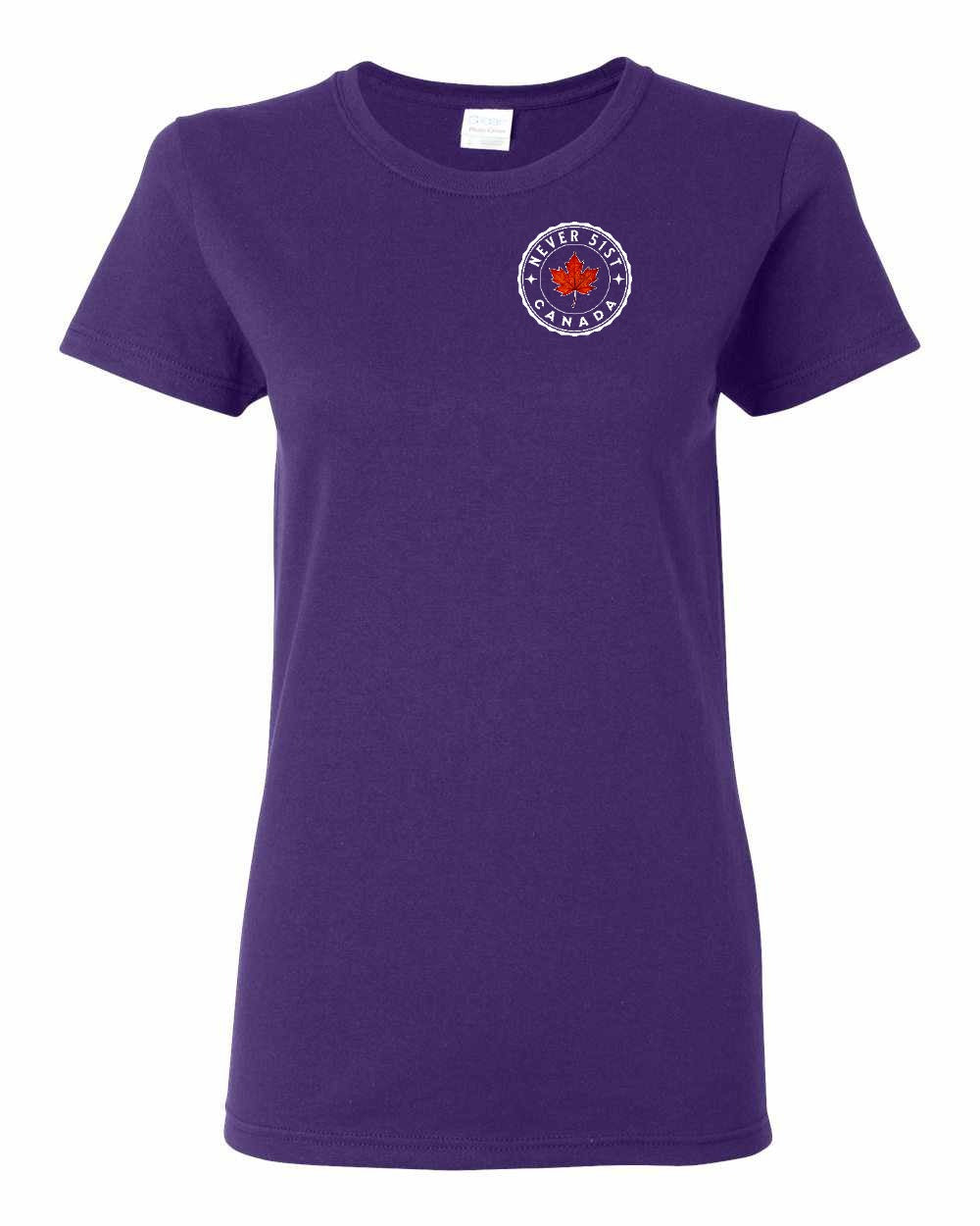 Never 51st Leaf Left Chest And Back Women's Tee - Gildan Canada (sewn Internationally)