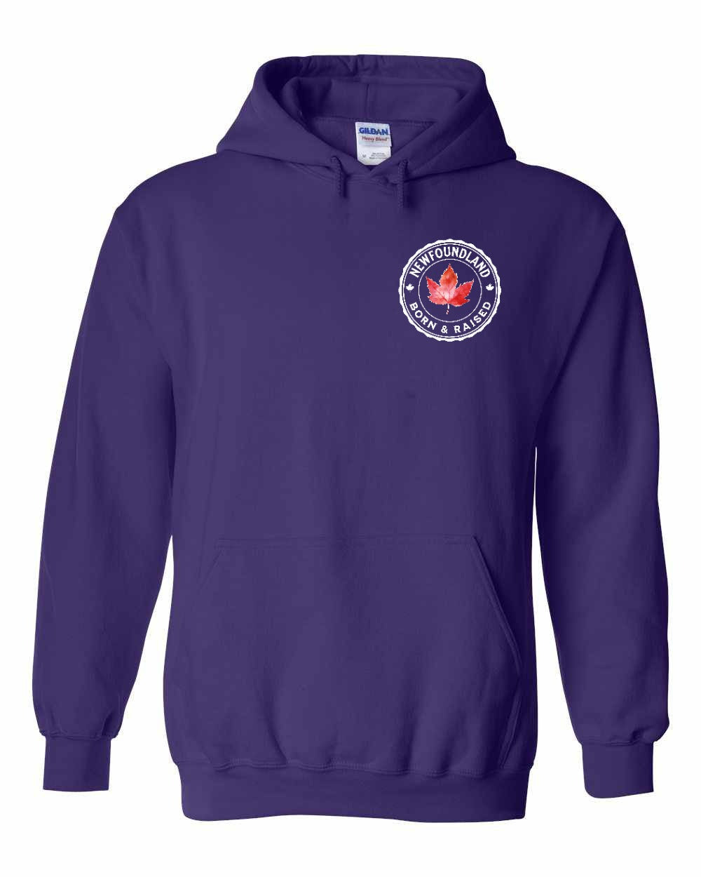 Born and Raised NFLD Left Chest Pullover Hoodie - Gildan Canada (sewn Internationally) - Unisex