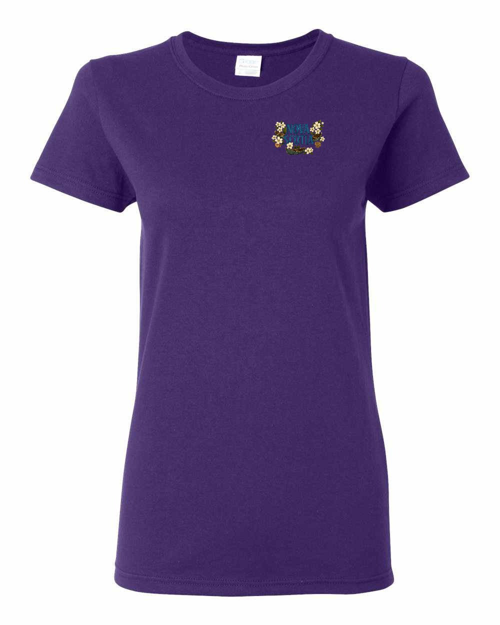 Nova Scotia Flowers Left Chest womens-tee