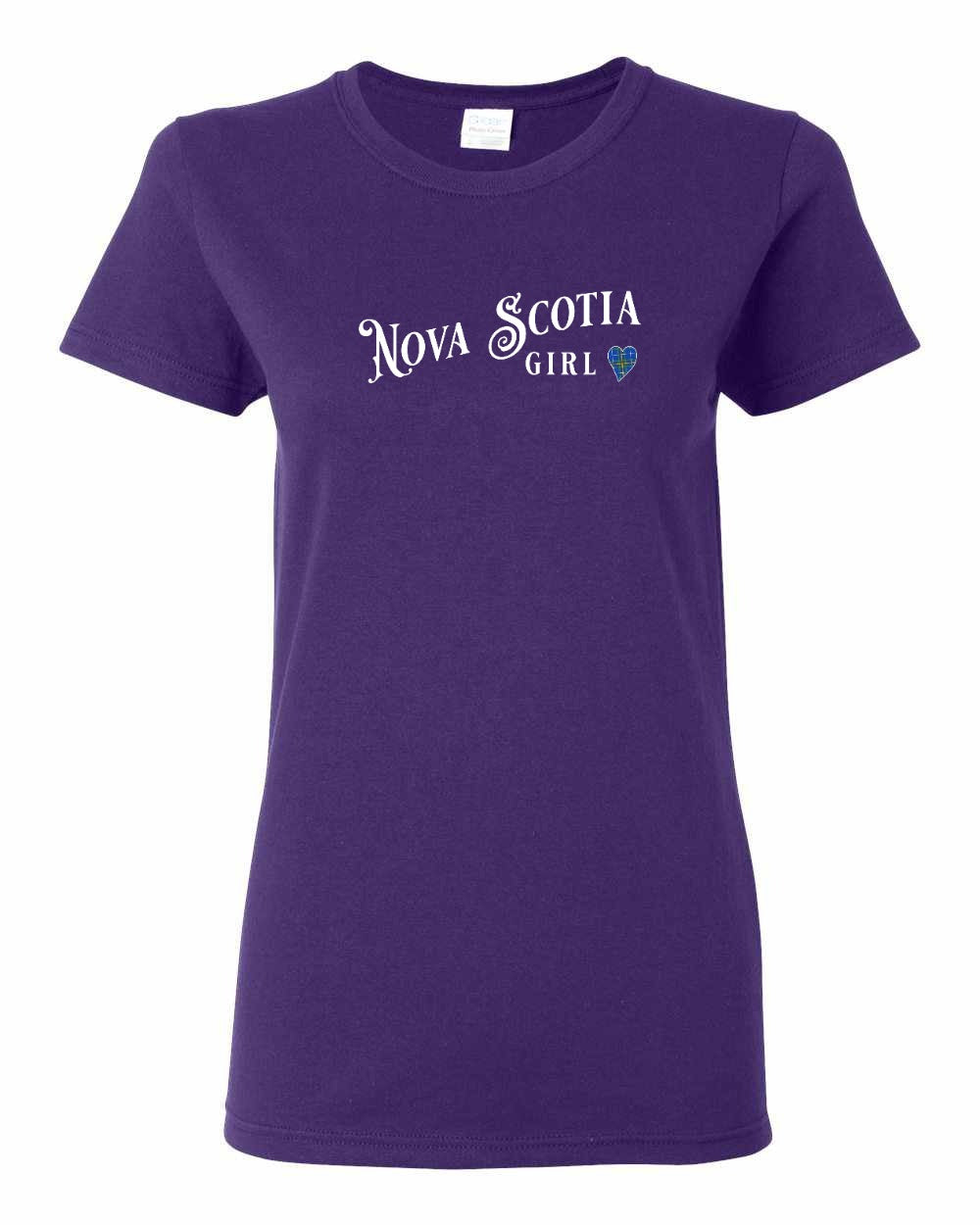 Nova Scotia Girl Tartan Heart Full womens-tee