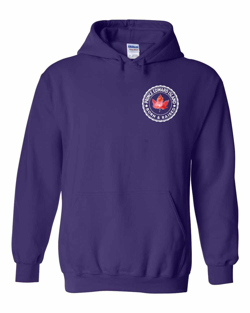 Born and Raised PEI Left Chest and Back Pullover Hoodie - Gildan Canada (sewn Internationally) - Unisex