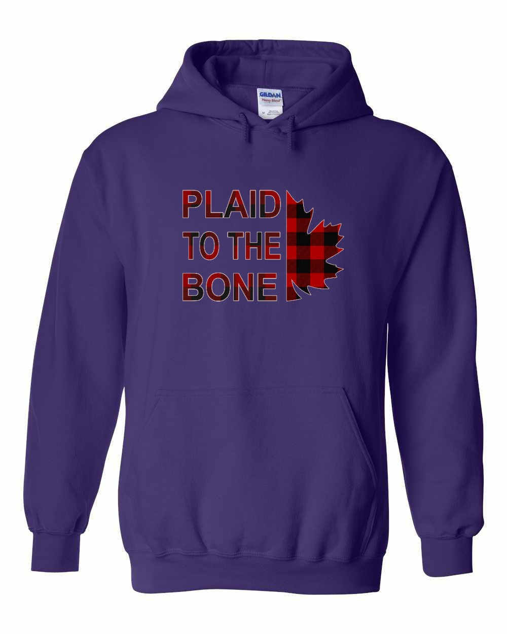 Plaid to the Bone Stacked Leaf Pullover Hoodie - Gildan Canada (sewn Internationally) - Unisex