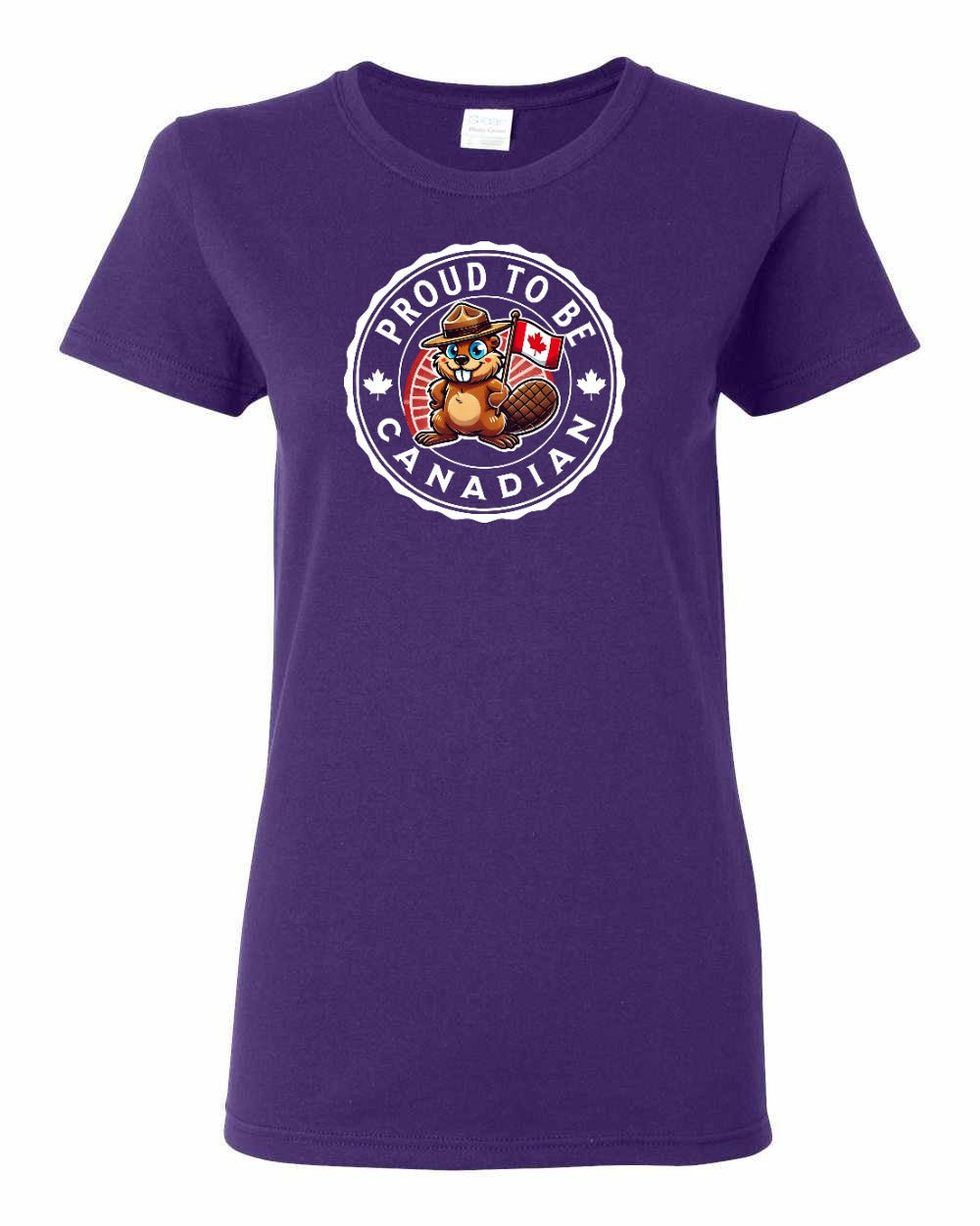 Proud to be Canadian Beaver Women's Tee - Gildan Canada (sewn Internationally)