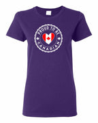 Proud to Be Canadian Heart  Women's Tee - Gildan Canada (sewn Internationally)