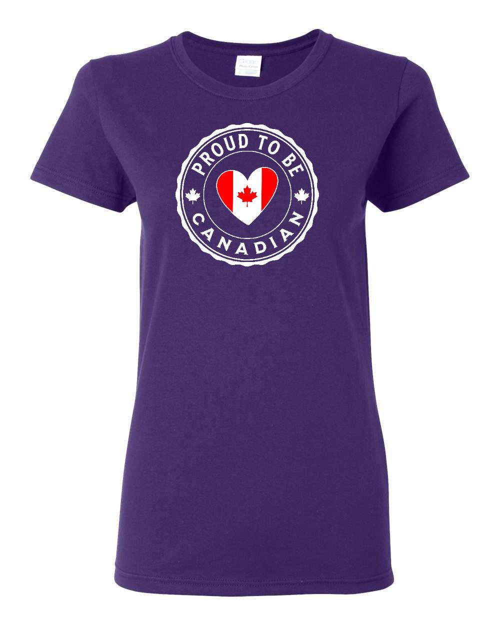 Proud to Be Canadian Heart  Women's Tee - Gildan Canada (sewn Internationally)