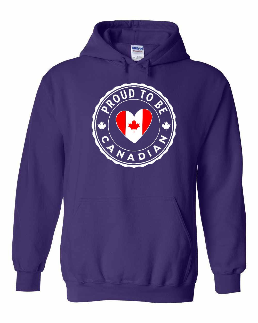 Proud to be Canadian Heart Flag Pullover Hoodie - Gildan Canada (sewn Internationally) - Unisex
