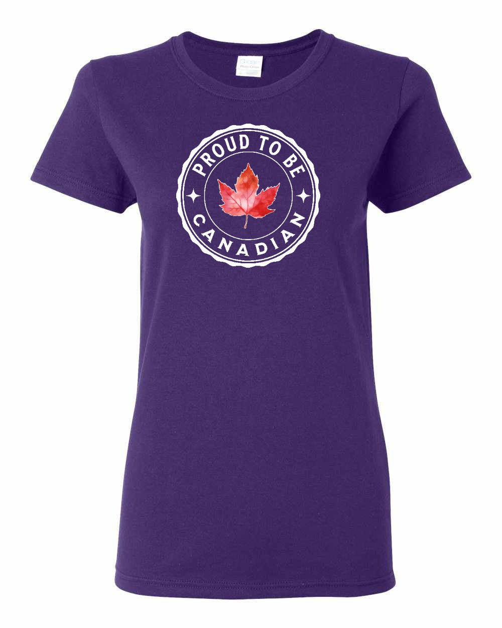 Proud to be Canadian Leaf Full Women's Tee - Gildan Canada (sewn Internationally)