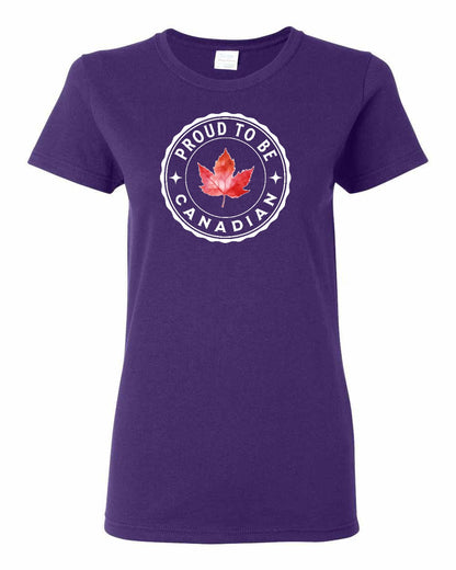 Proud to be Canadian Leaf Women's Tee - Gildan Canada (sewn Internationally)