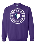 Born and Raised NFLD Heart Flag Crewneck Sweatshirt - Unisex