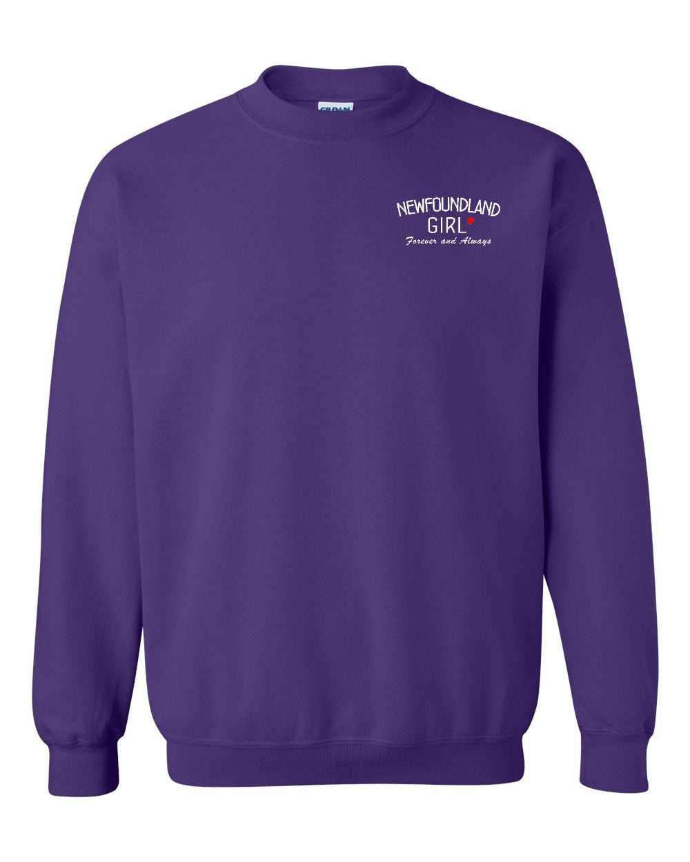 NFLD Girl Forever and Always Left Chest & Back Crewneck Sweatshirt - Unisex