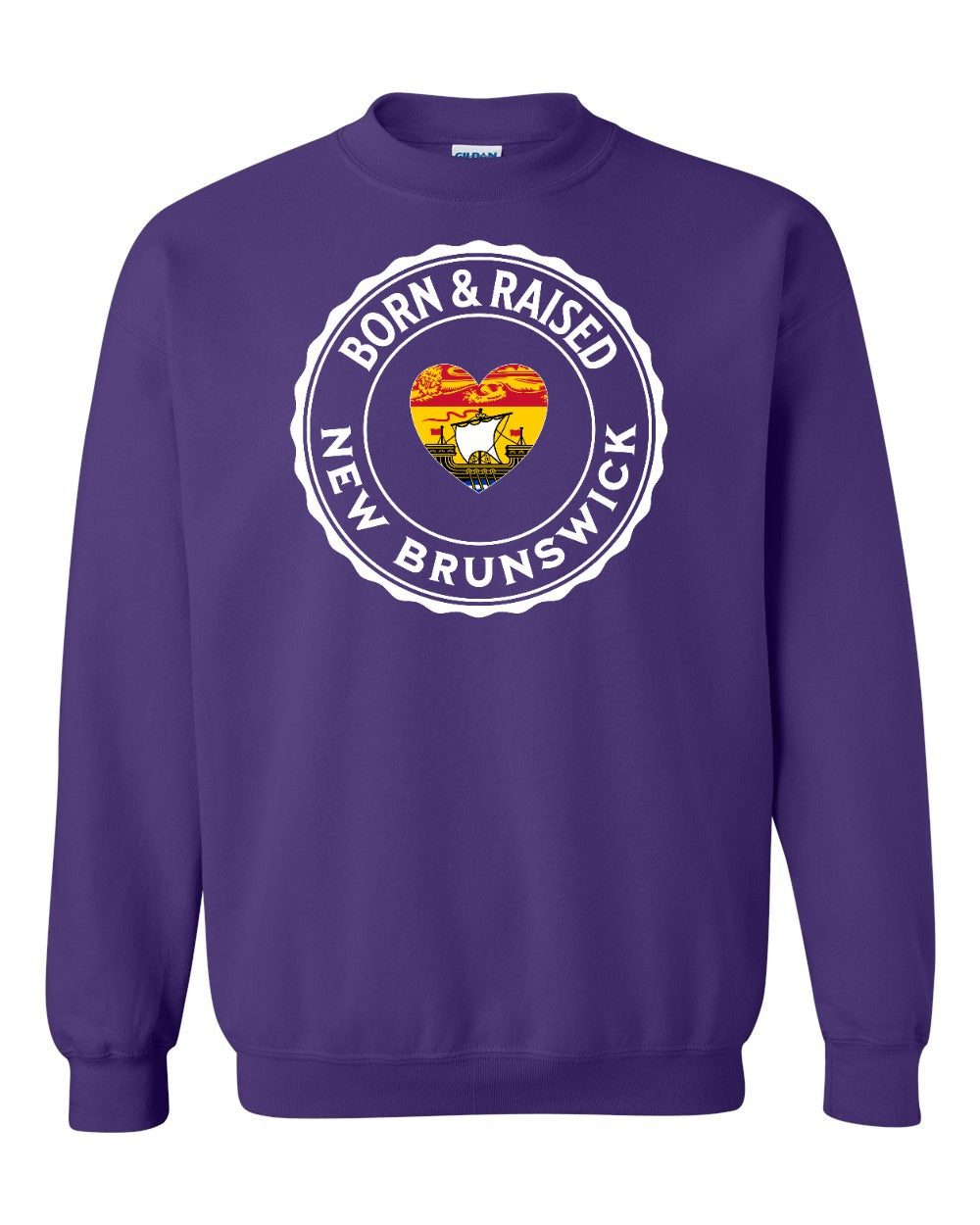 Born and Raised NB Heart Flag Crewneck Sweatshirt - Unisex