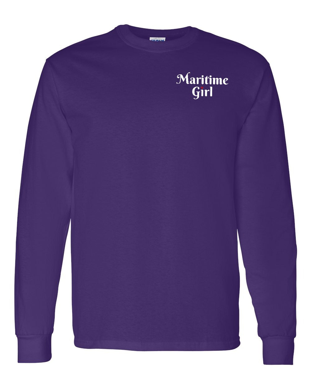 Maritime Girl Heart Dot Left Chest & Back Long Sleeve Tee - Unisex