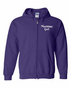 Maritime Girl Heart Dot Left Chest Zip Hoodie - Unisex
