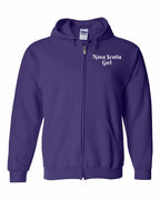 NS Girl Heart Dot Left Chest & Back Zip Hoodie - Unisex