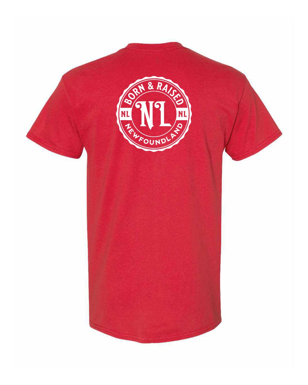 Born & Raised NFLD Left Chest and Back Men's Tee