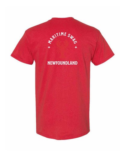 Maritime Swag Newfoundland Mandala Red Lobster Left Chest and Back Men's Tee