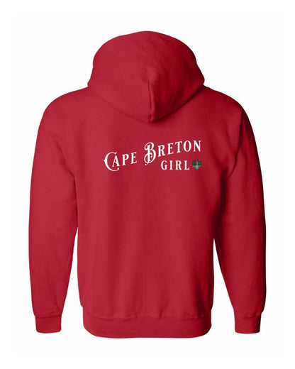 Cape Breton Girl Tartan Left Chest and Back Zip Hoodie