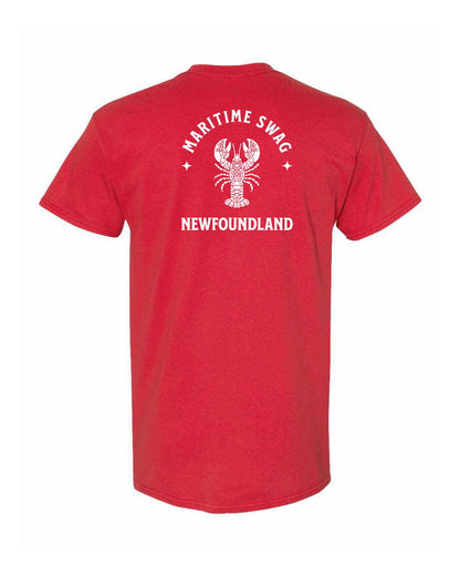 Maritime Swag Newfoundland Mandala white Lobster Left Chest and Back Men's Tee