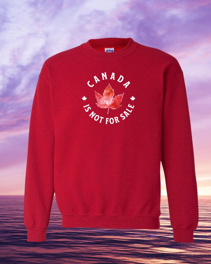 Canada is not for sale circle leaf design Crewneck Sweatshirt