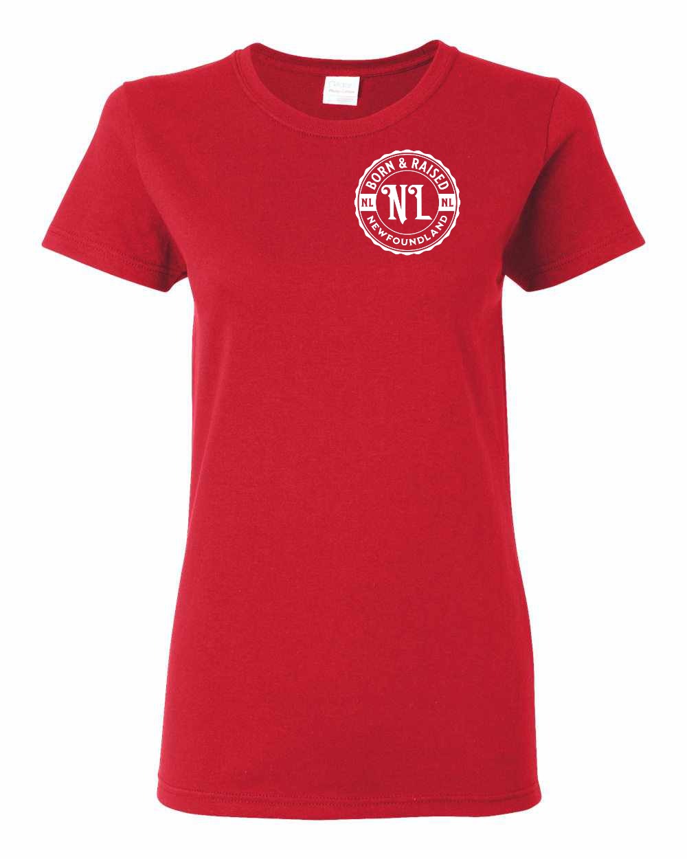 Born & Raised NFLD Left Chest Women's Tee