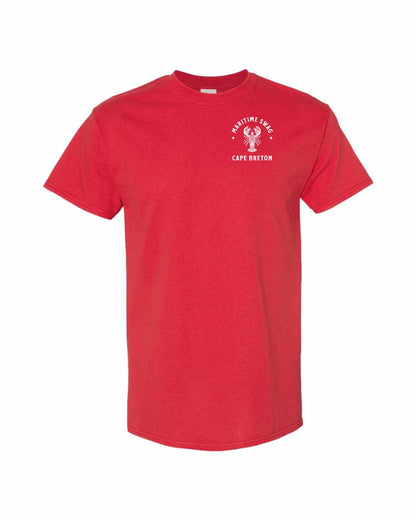 Maritime Swag Cape Breton Mandala white Lobster Left Chest Men's Tee