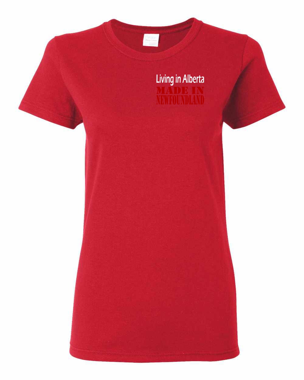 Living Alberta Made in NFLD Left Chest and Back Women's Tee