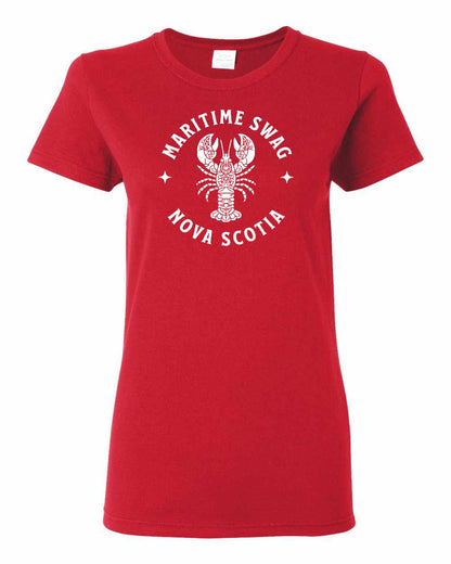 Maritime Swag Nova Scotia Mandala white Lobster Full womens-tee