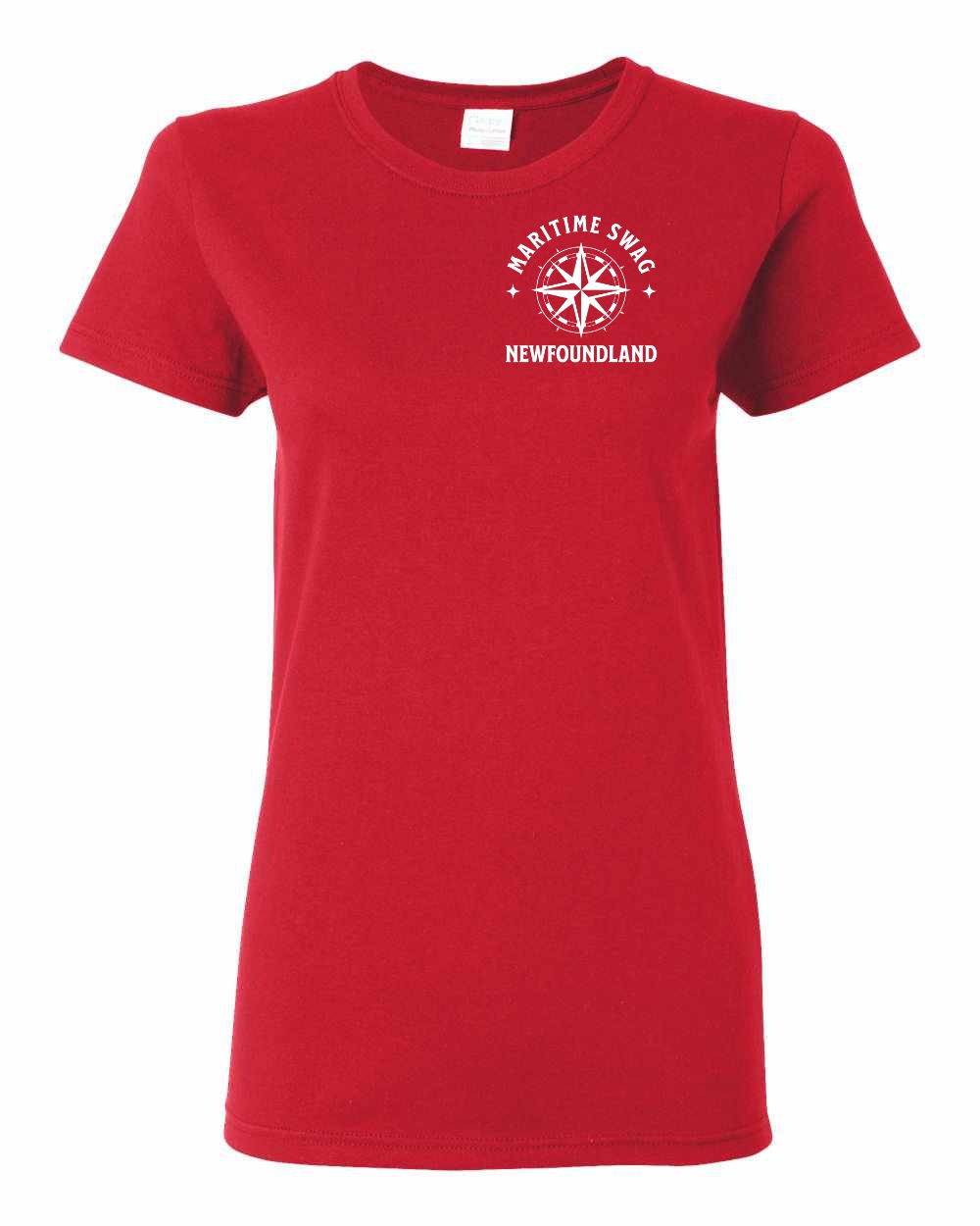 Maritime Swag NFLD Compass Left Chest and Back Women's Tee