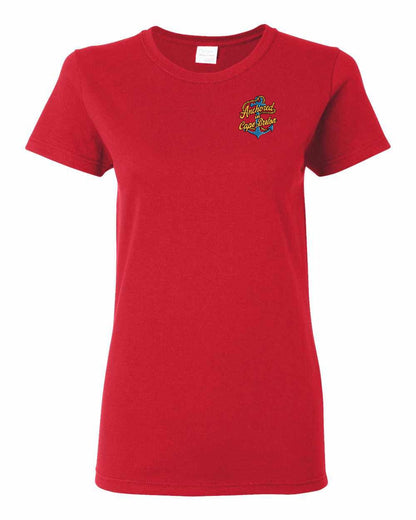 Anchored in Cape Breton (New Design) Left Chest and Back Women's Tee