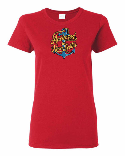 Anchored in Nova Scotia (New Design) Full womens-tee