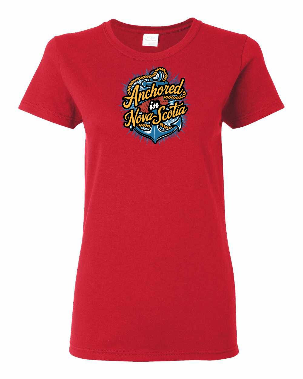 Anchored In Nova Scotia (Old Design) Full womens-tee