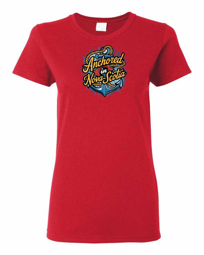 Anchored In Nova Scotia (Old Design) Full womens-tee