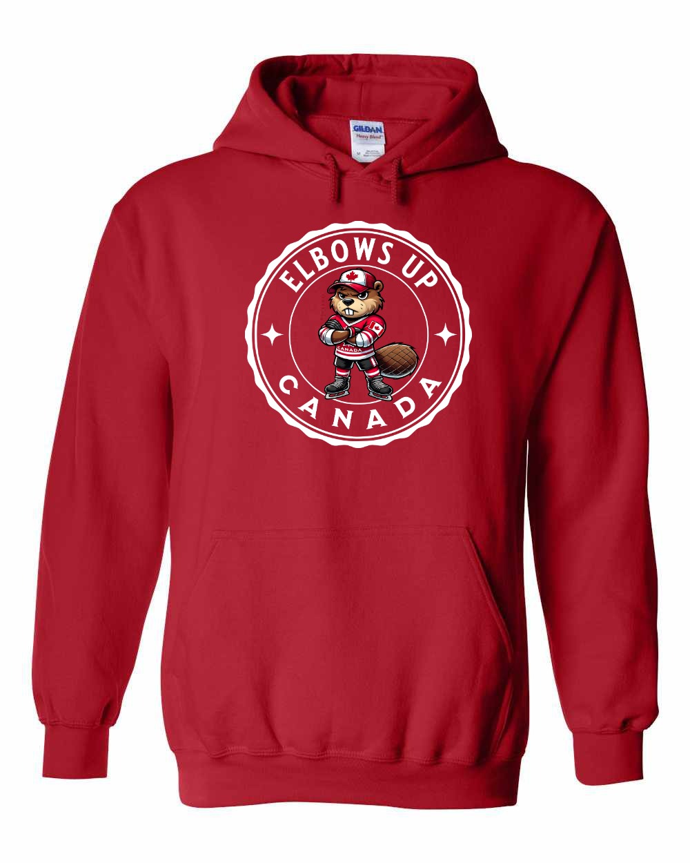 Elbows up Beaver Pullover Hoodie - Gildan Canada (sewn Internationally) - Unisex