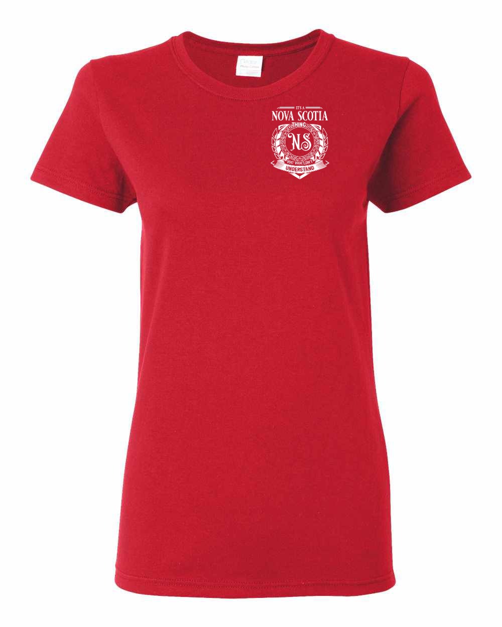 It's  A Nova Scotia Thing Left Chest and Back womens-tee
