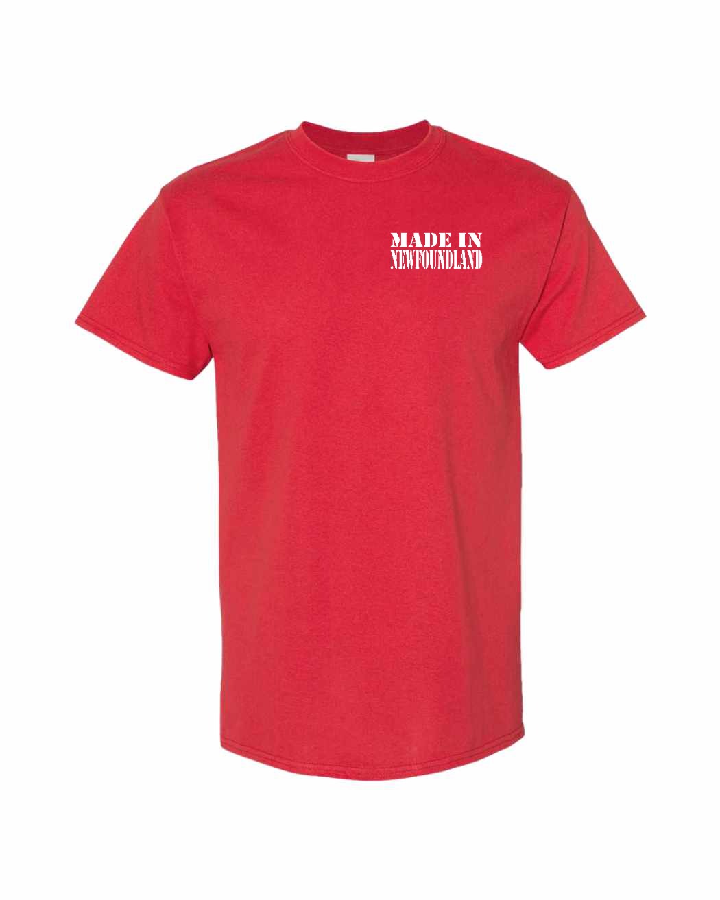 Made In Newfoundland ( White Lettering) Left Chest Men's Tee