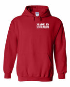 Made In NFLD ( White Lettering) Left Chest Pullover Hoodie - Unisex