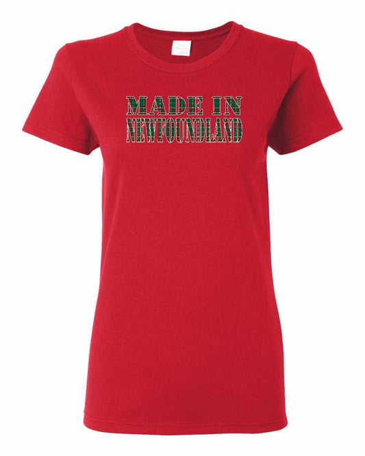Made In Newfoundland ( Tartan Lettering) Full Women's Tee