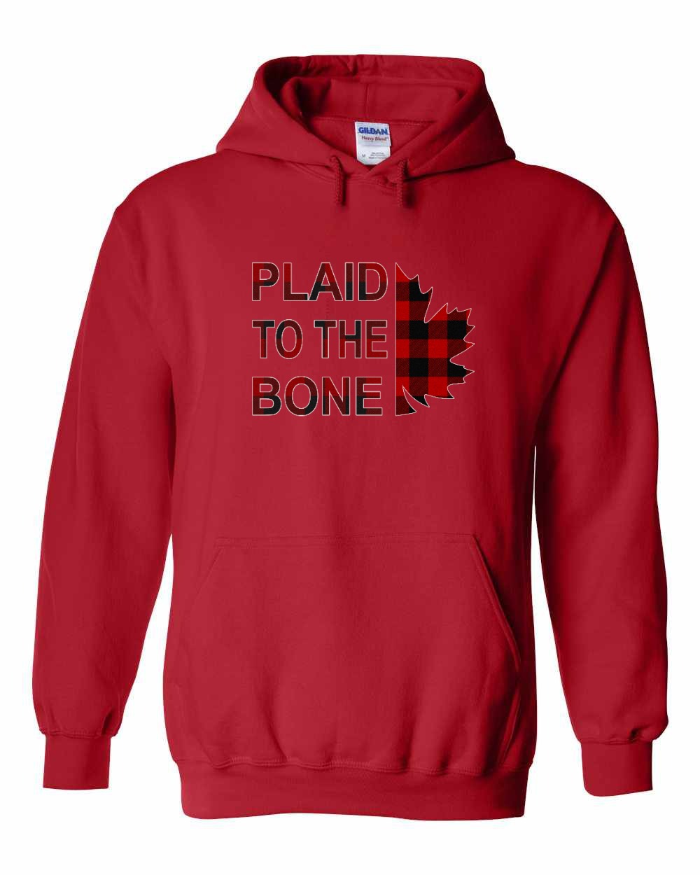 Plaid to the Bone Stacked Leaf Pullover Hoodie - Gildan Canada (sewn Internationally) - Unisex