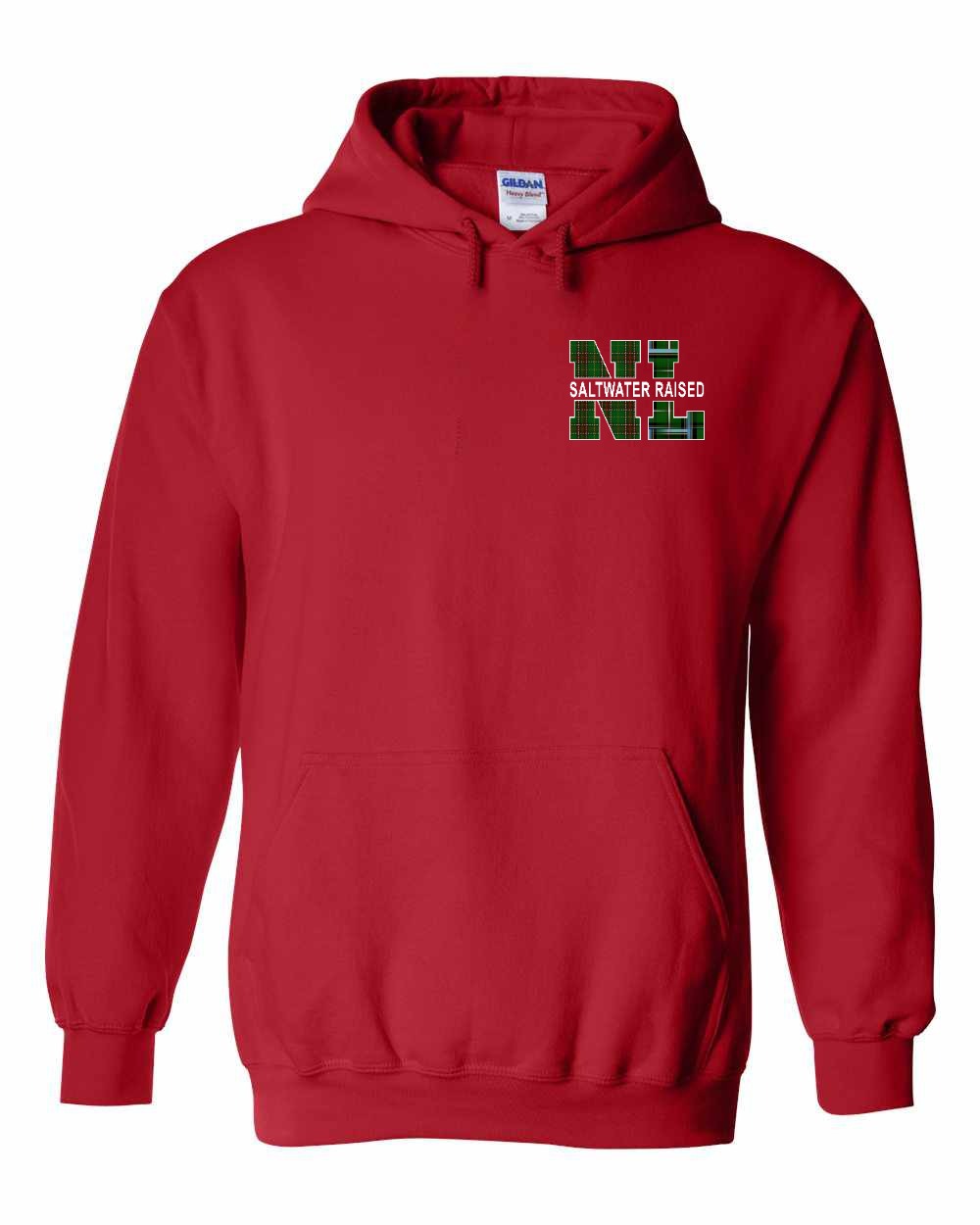 Newfoundland and Labrador Saltwater Raised Left Chest and Back Pullover Hoodie