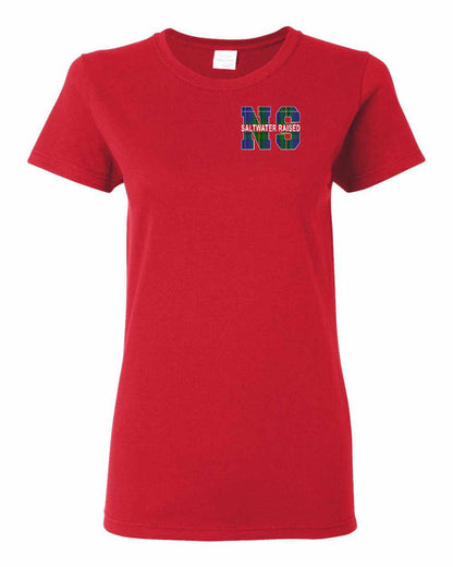 Saltwater Raised Left Chest and Back womens-tee