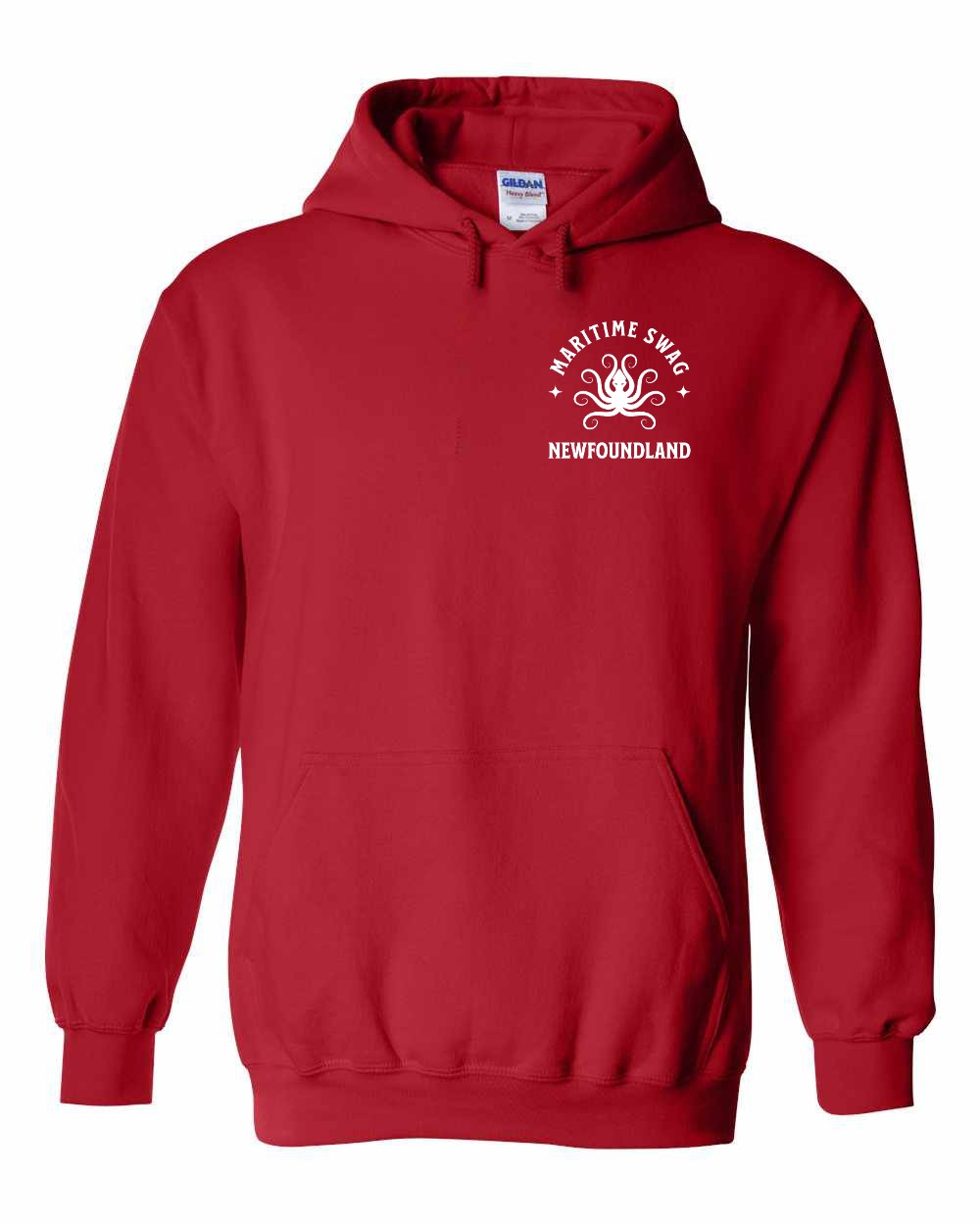 Maritime Swag NFLD Octopus Left Chest and Back Pullover Hoodie - Unisex