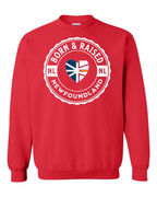Born and Raised NFLD Heart Flag Crewneck Sweatshirt - Unisex