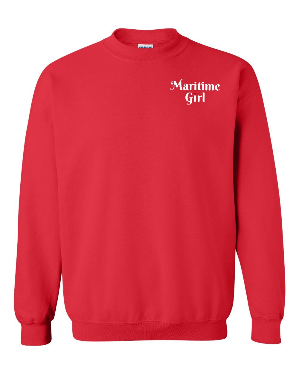 Maritime Girl Heart Dot Left Chest & Back Crewneck Sweatshirt - Unisex