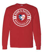 Born and Raised NFLD Heart Flag Long Sleeve Tee - Unisex
