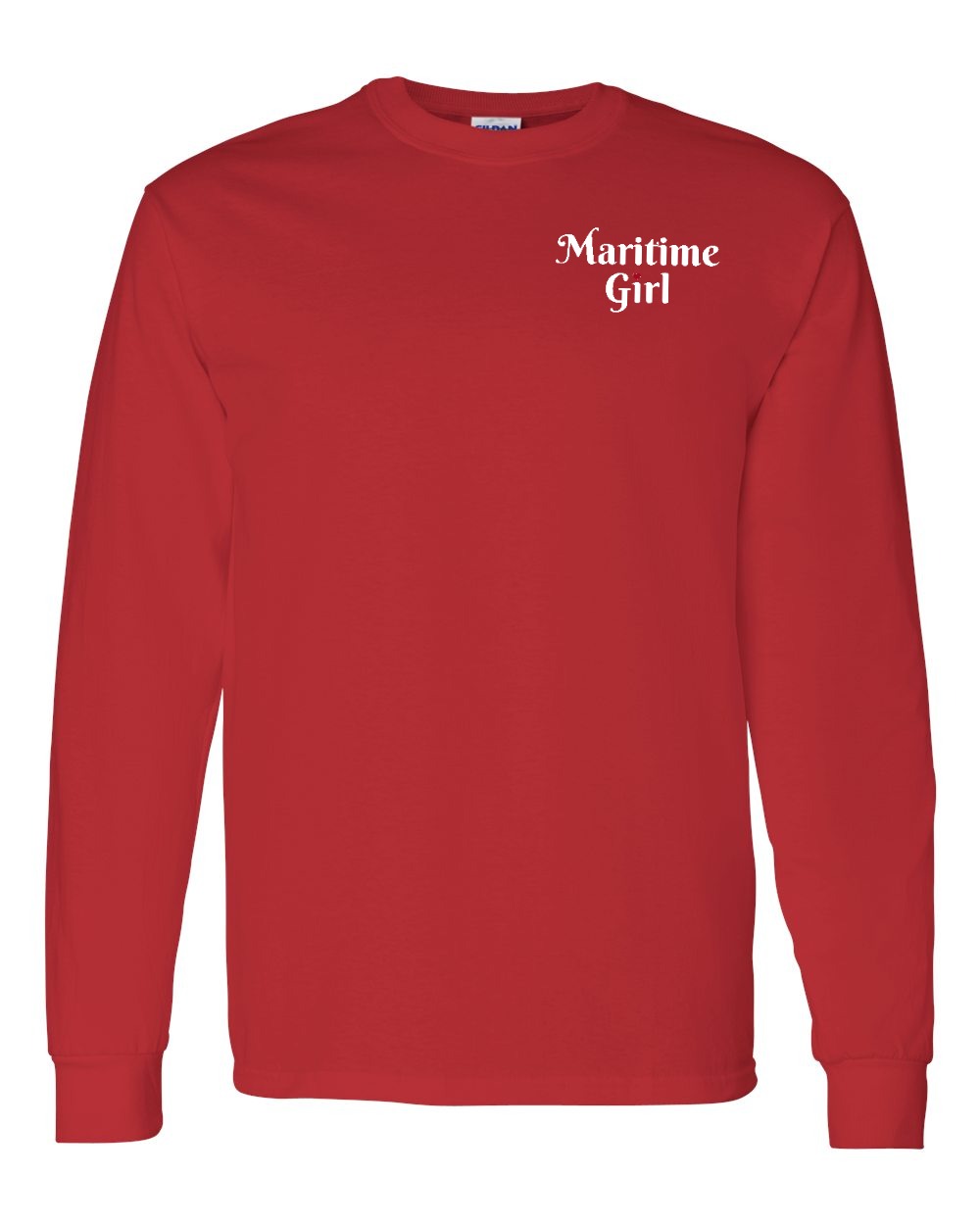 Maritime Girl Heart Dot Left Chest & Back Long Sleeve Tee - Unisex