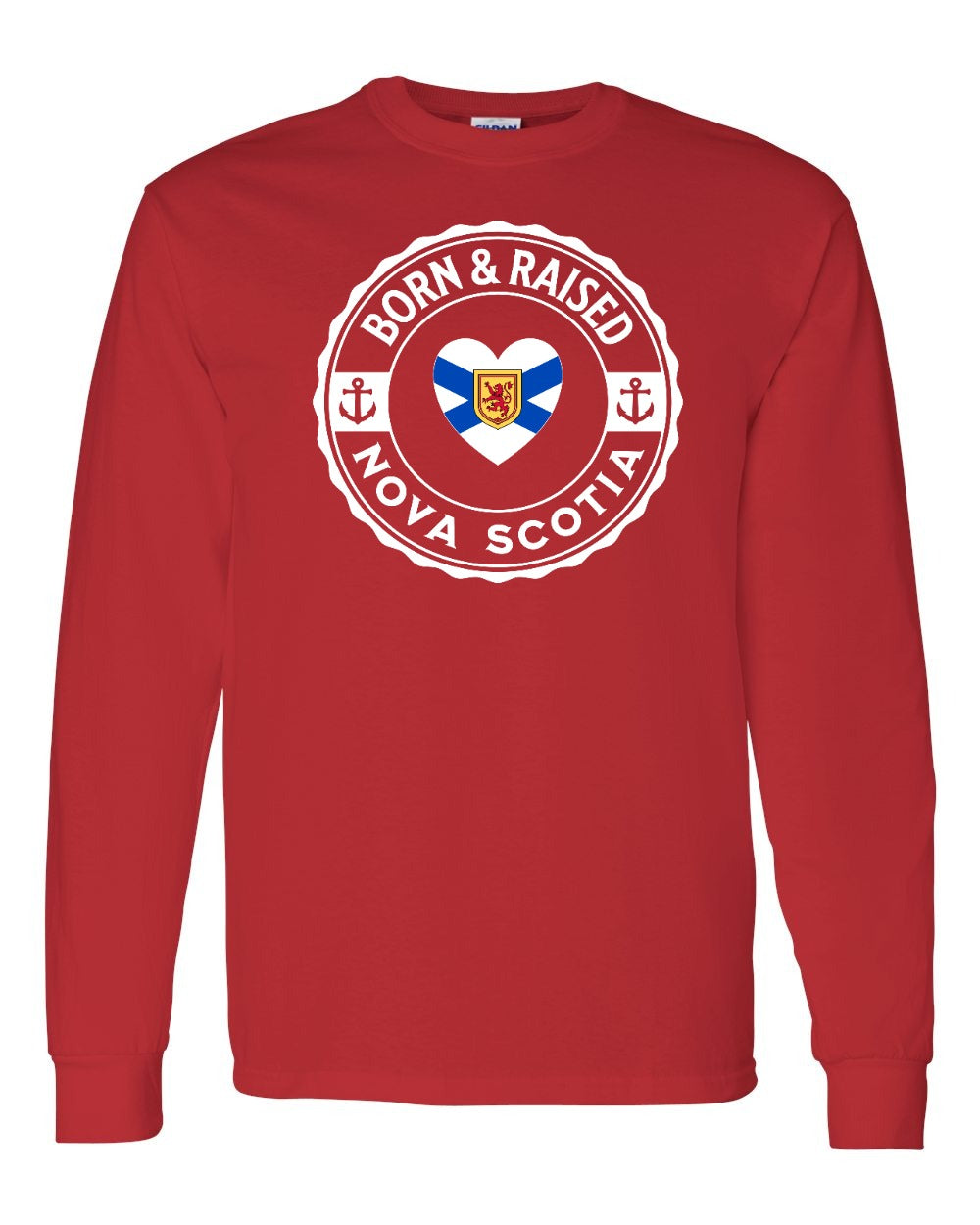 Born and Raised NS Heart Flag Long Sleeve Tee - Unisex