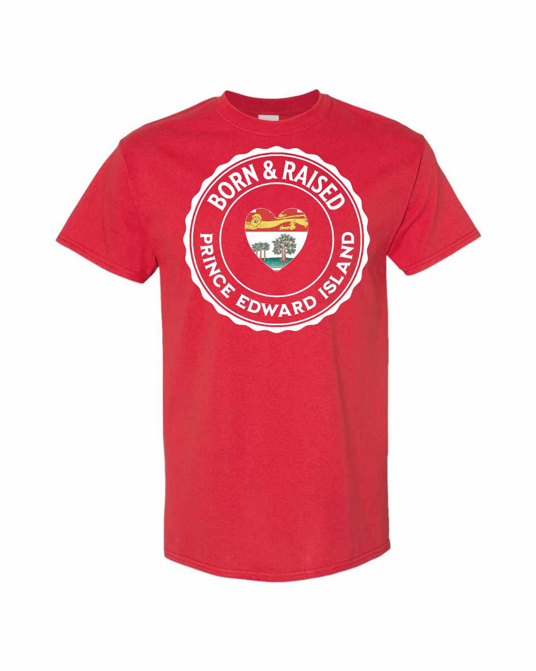 Born and Raised PEI Heart Flag Men's Tee