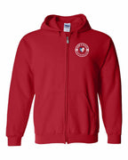 Born and Raised NFLD Heart Flag Left Chest & Back Zip Hoodie - Unisex